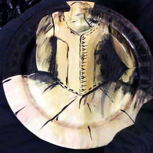 Custom OaK 15inch Hand Painted Degas Ballerina inspired Ceramic Platter / signed